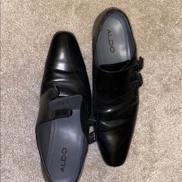 Aldo black leather men shoes 13 - Picture 8 of 8